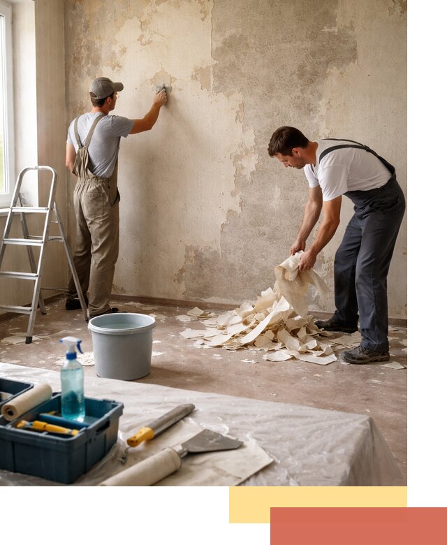 Снятие старых обоев в Искитиме быстро и качественно