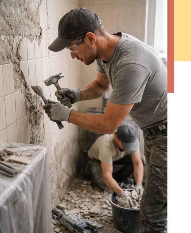 Демонтаж плитки со стен в Искитиме от 866 руб. — быстро и недорого | ОТДЕЛОЧНИК-Скм