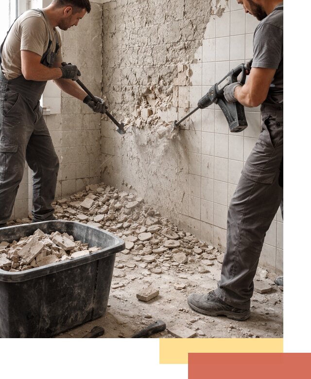 Демонтаж плитки со стен в Искитиме быстро и аккуратно