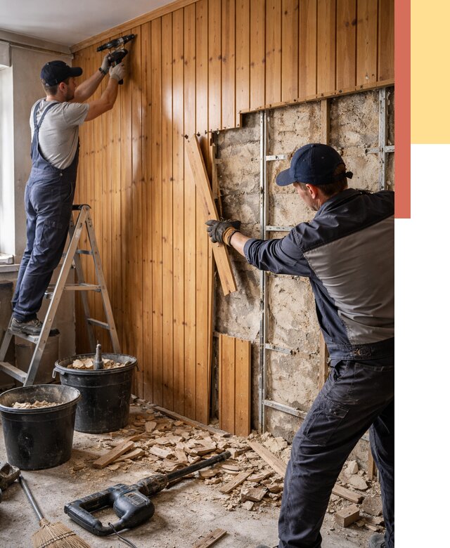 Демонтаж вагонки со стен в Искитиме от 1478 руб. — снятие, удаление, срочно | ОТДЕЛОЧНИК-Скм