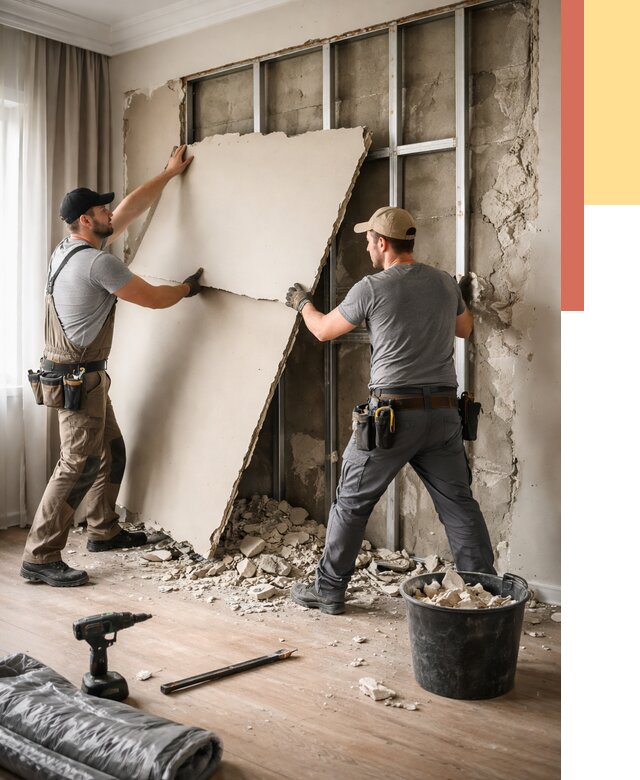 Демонтаж гипсокартона со стен в Искитиме от 357 руб. — услуги демонтажа | ОТДЕЛОЧНИК-Скм