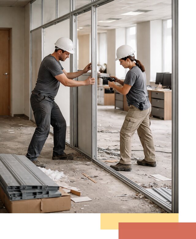 Демонтаж алюминиевых перегородок в Искитиме быстро и аккуратно