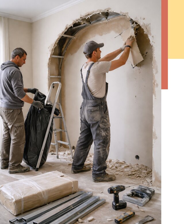 Демонтаж арки из гипсокартона в Искитиме от 3567 руб. — услуги под ключ | ОТДЕЛОЧНИК-Скм