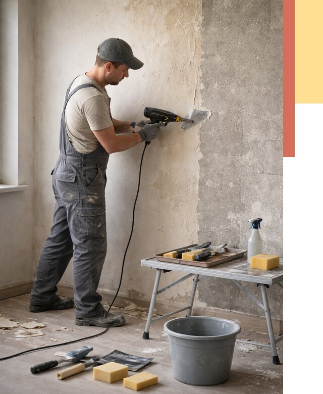 Очистка стен от клея в Искитиме от 1886 руб. — снятие и удаление клея со стен | ОТДЕЛОЧНИК-Скм