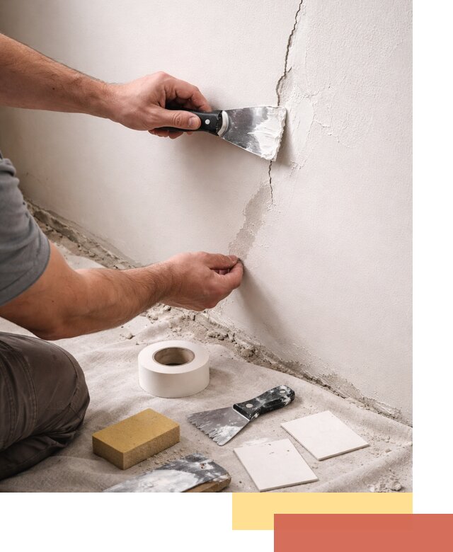 Заделка трещин и сколов в стенах и потолках в Искитиме