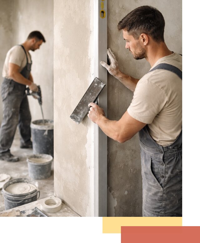 Выведение углов стен в Искитиме: монтаж и оштукатуривание