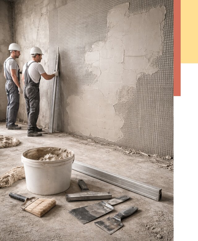 Штукатурка стен по сетке в Искитиме от 5606 руб./м2 — быстро и недорого | ОТДЕЛОЧНИК-Скм