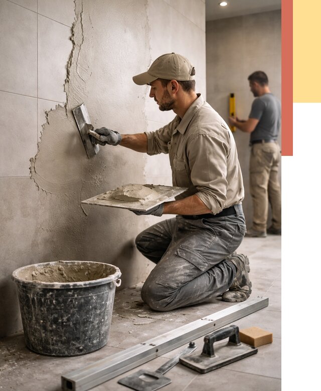 Штукатурка стен в ванной в Искитиме от 4586 руб./м² — выравнивание под ключ | ОТДЕЛОЧНИК-Скм