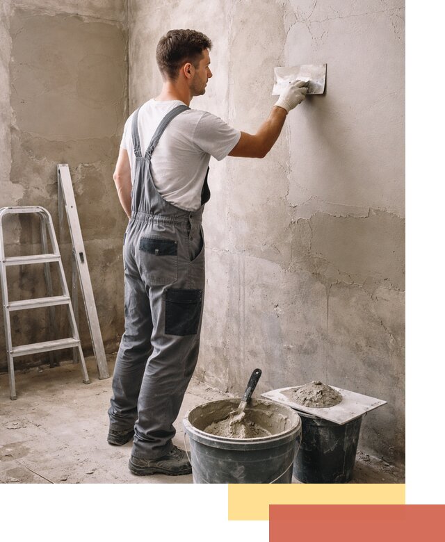 Штукатурка стен в ванной под ключ в Искитиме