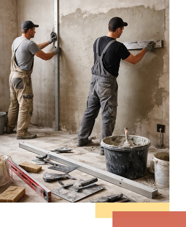 Профессиональная штукатурка стен под плитку в Искитиме