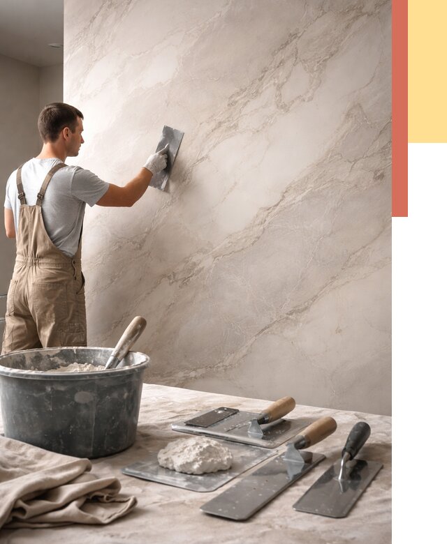 Декоративная штукатурка под мрамор в Искитиме от 2854 руб./м² — быстро и недорого | ОТДЕЛОЧНИК-Скм