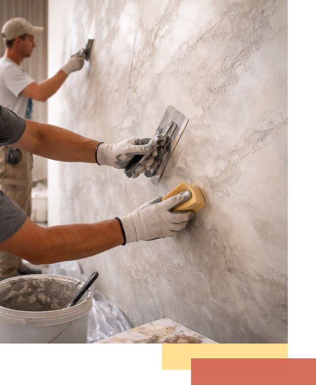 Декоративная штукатурка под мрамор в Искитиме для стен и потолков