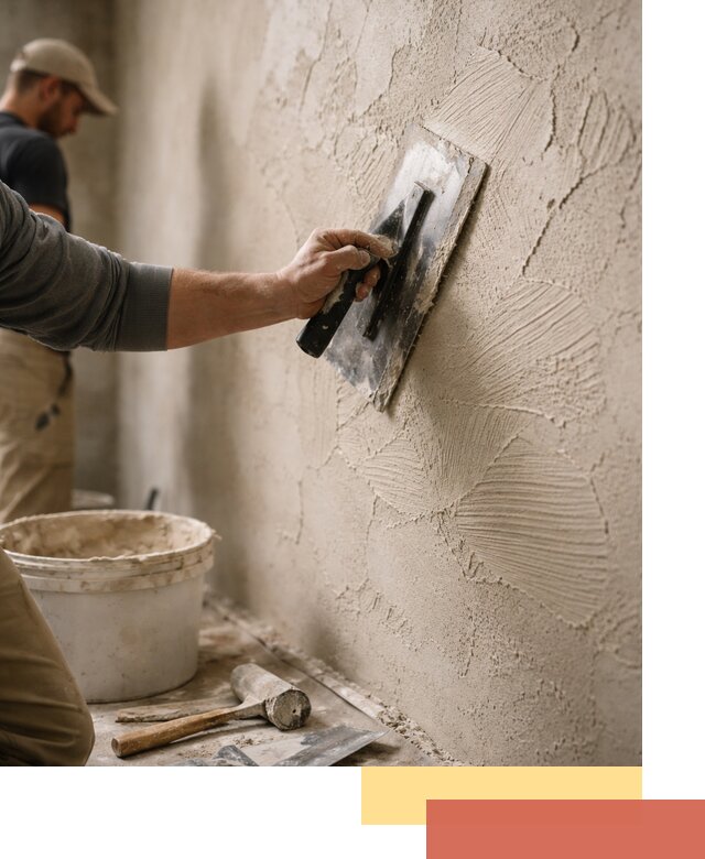 Фактурная штукатурка стен в Искитиме — монтаж, отделка, реставрация