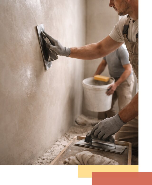 Нанесение марокканской штукатурки таделакт в Искитиме