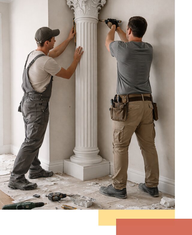 Установка декоративных колонн в Искитиме под ключ