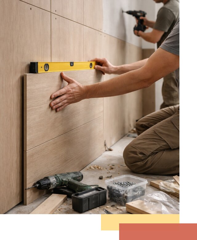 Профессиональный монтаж МДФ панелей на стены в Искитиме