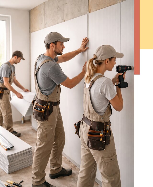 Монтаж ПВХ панелей на стены в Искитиме от 459 руб/м2 — быстро и недорого | ОТДЕЛОЧНИК-Скм