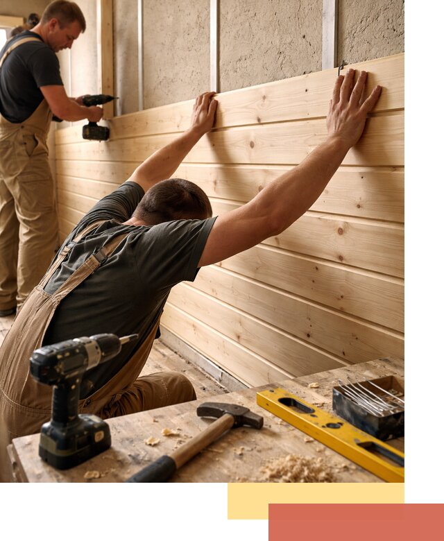 Монтаж деревянной вагонки на стены в Искитиме быстро и качественно