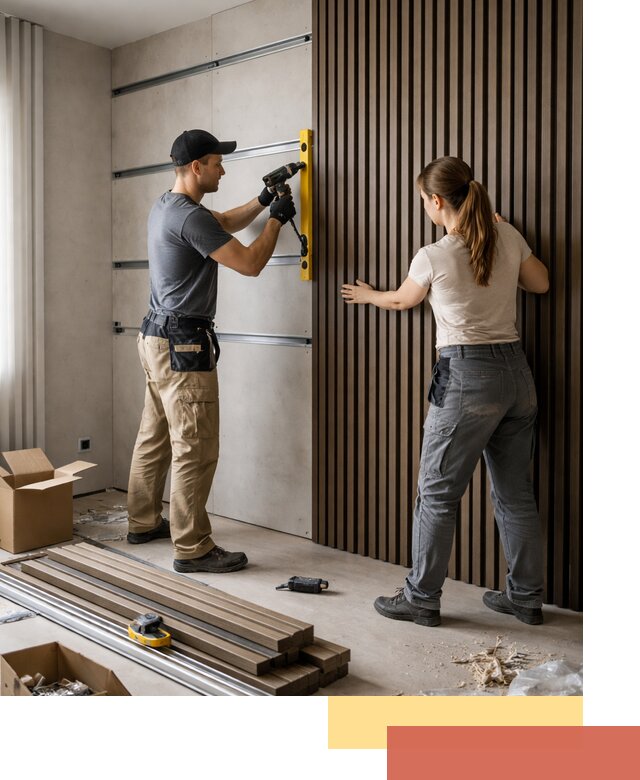 Монтаж реечных панелей на стены в Искитиме