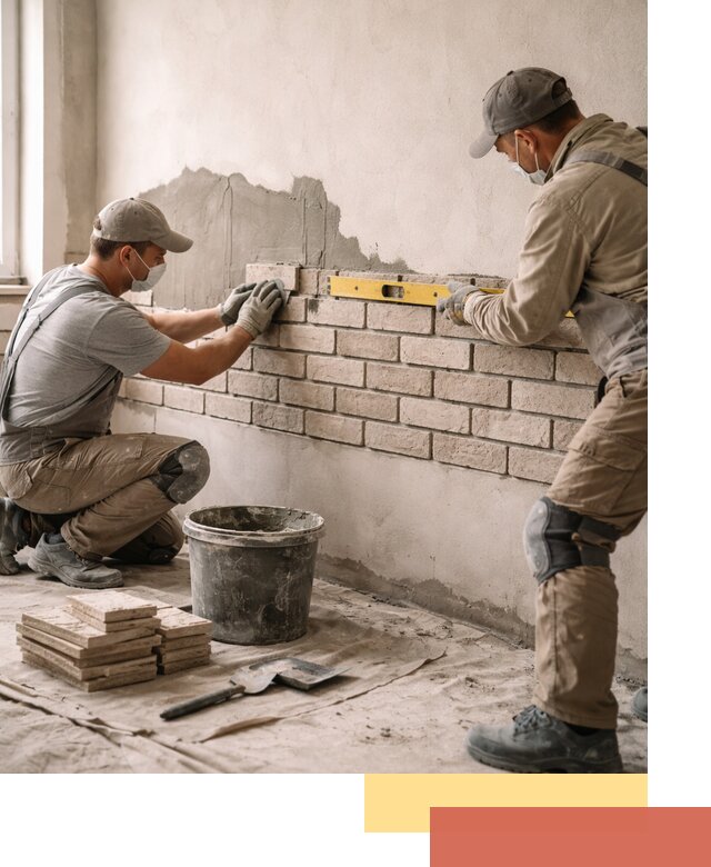 Монтаж декоративного кирпича профессионально в Искитиме