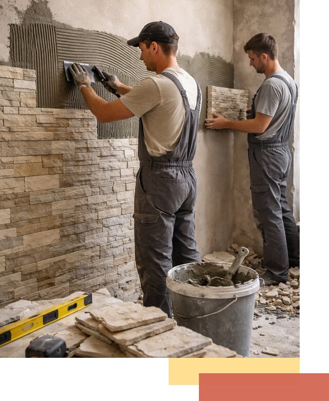 Монтаж искусственного камня в Искитиме — облицовка стен и фасадов