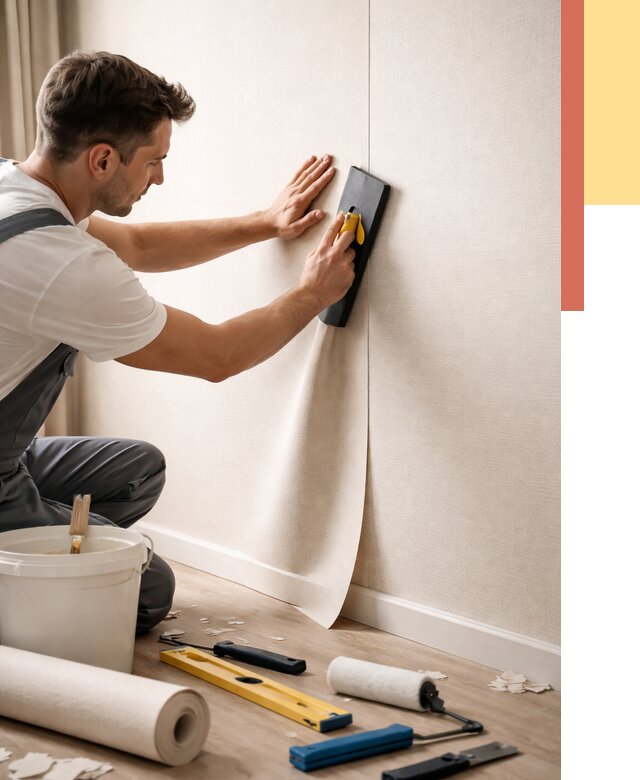 Поклейка виниловых обоев в Искитиме от 4586 руб. | Быстро и недорого — ОТДЕЛОЧНИК-Скм