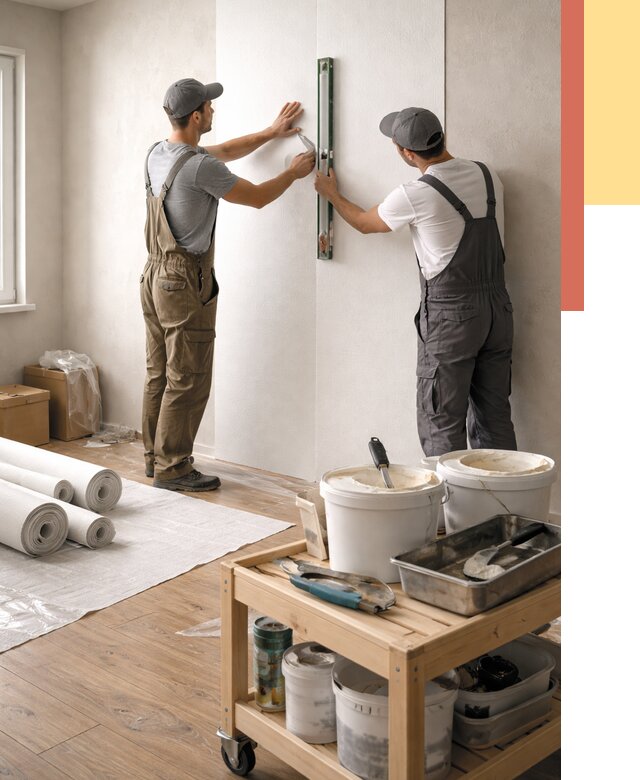 Поклейка стеклообоев в Искитиме от 6625 руб. за м2 — быстро и недорого | ОТДЕЛОЧНИК-Скм