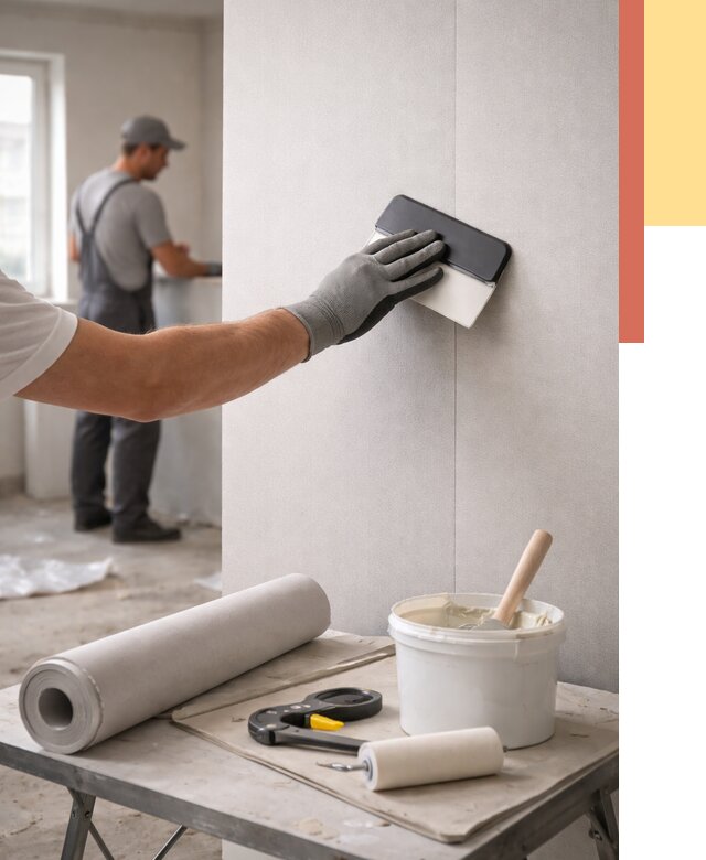 Поклейка обоев под покраску в Искитиме от 3567 руб. за м2 | ОТДЕЛОЧНИК-Скм