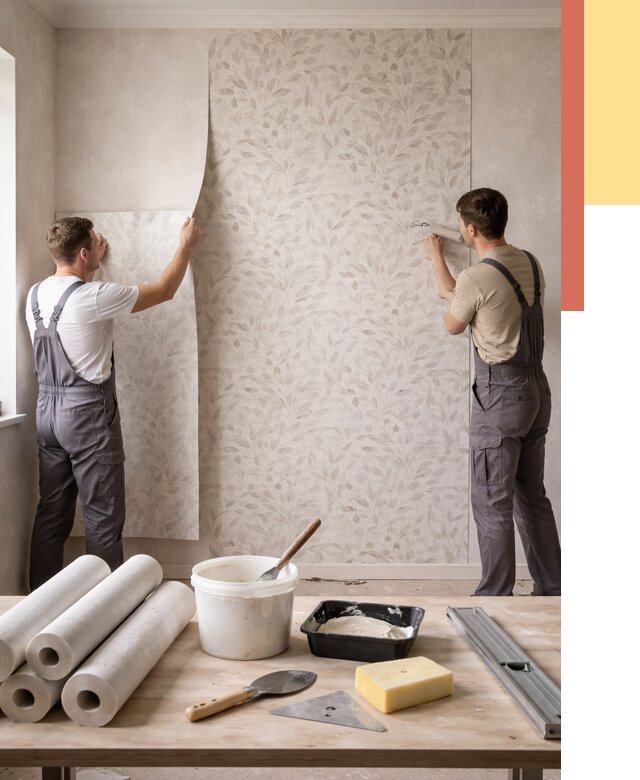 Поклейка обоев с подбором рисунка в Искитиме от 3567 руб. | ОТДЕЛОЧНИК-Скм - быстро и недорого