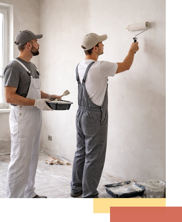 Покраска стен водоэмульсионной краской в Искитиме