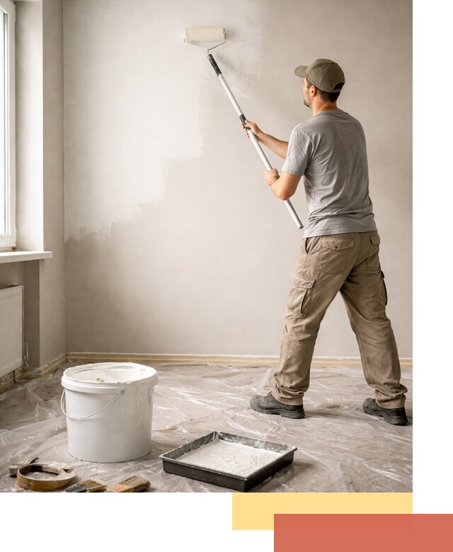 Покраска стен латексной краской в Искитиме качественно и быстро