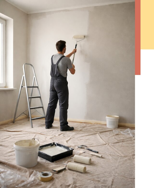 Покраска стен моющейся краской в Искитиме от 357 руб./м² — быстро и недорого | ОТДЕЛОЧНИК-Скм