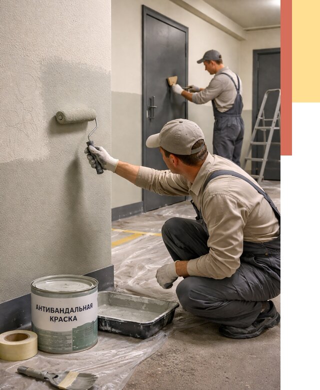 Покраска стен антивандальной краской в Искитиме от 4586 руб./м² под ключ | ОТДЕЛОЧНИК-Скм