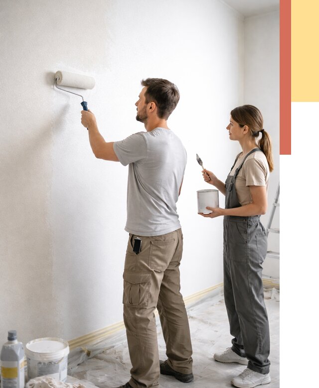 Окраска стен по стеклохолсту в Искитиме от 4586 руб/м² под ключ | ОТДЕЛОЧНИК-Скм