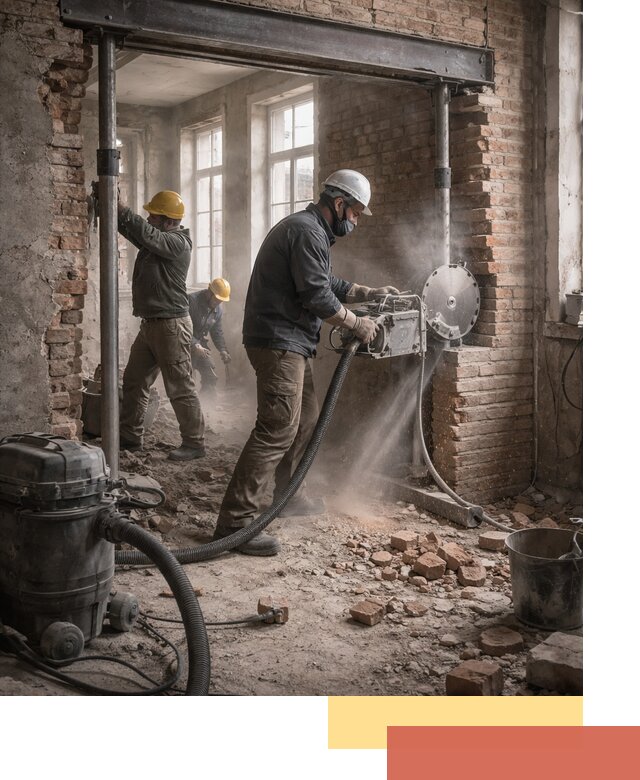 Прорезка проема в стене под дверной или оконный проем в Искитиме