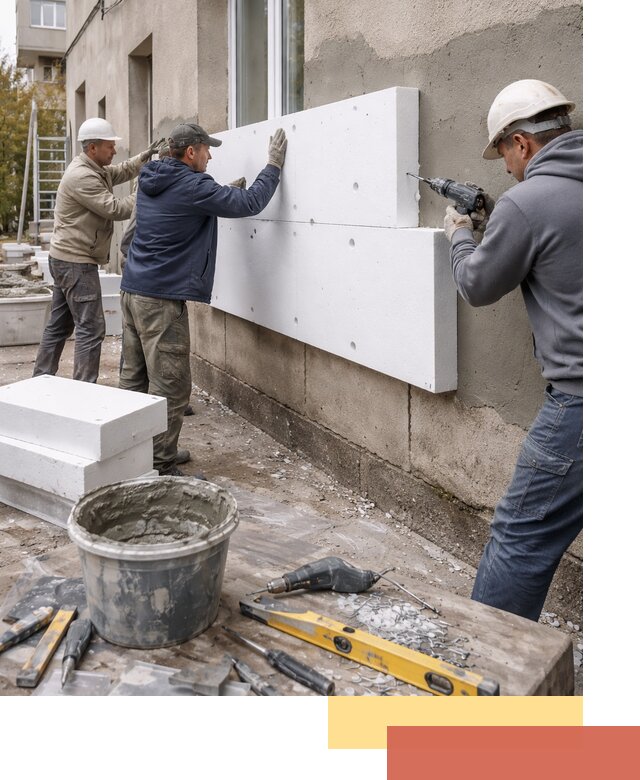 Утепление наружных стен пенопластом в Искитиме