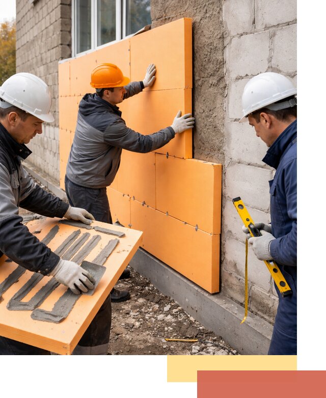 Утепление фасада пеноплексом под ключ в Искитиме