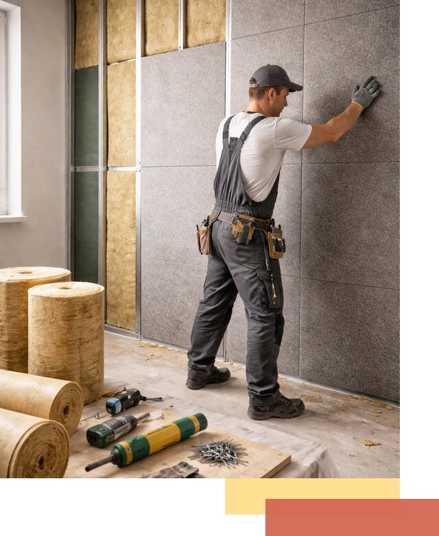 Профессиональная шумоизоляция стен в Искитиме для квартиры и офиса