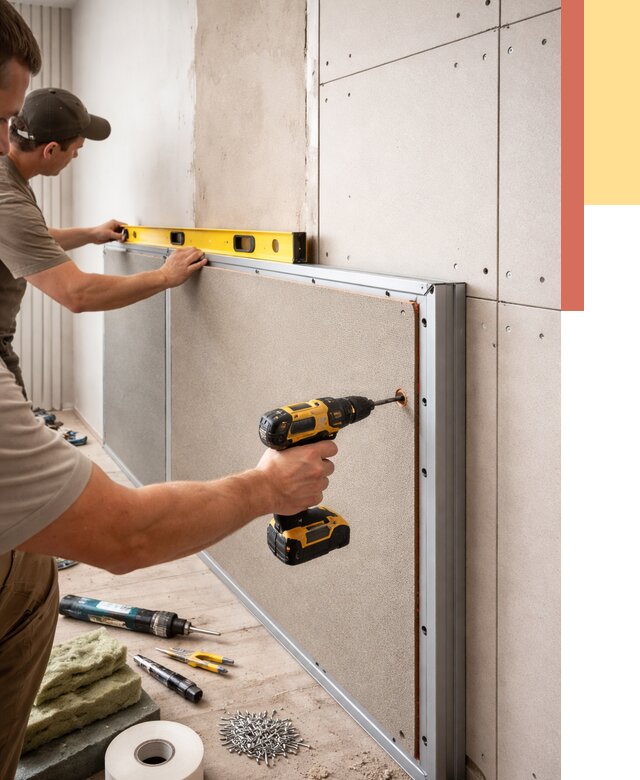 Шумоизоляция стен панелями ЗИПС в Искитиме от 2242 руб./м² под ключ | ОТДЕЛОЧНИК-Скм