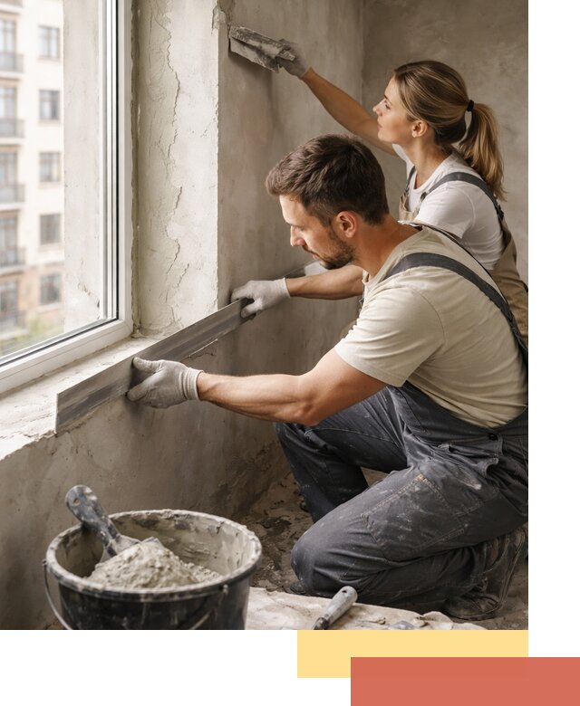 Штукатурка откосов дверей и окон профессионально в Искитиме