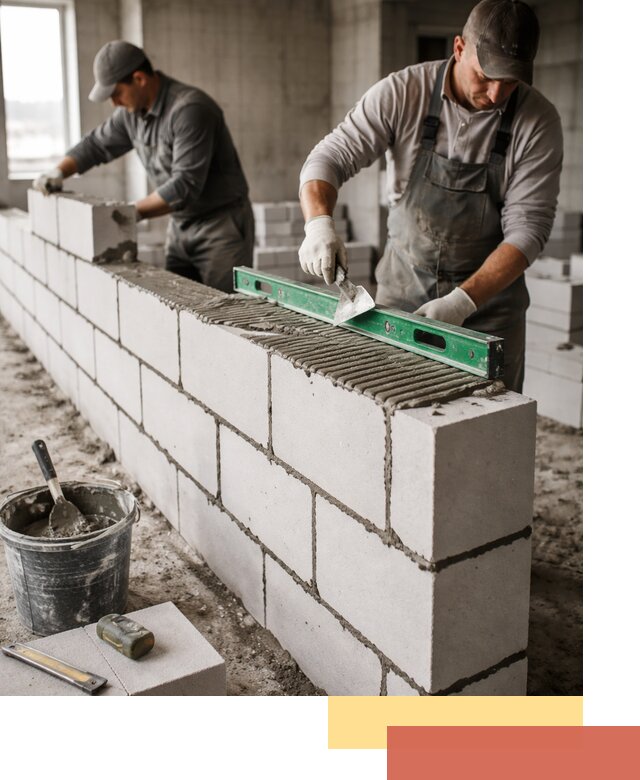 Кладка перегородок из газобетона в Искитиме быстро и качественно