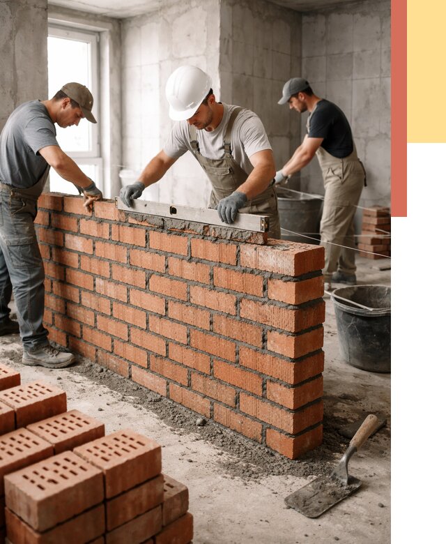 Кладка перегородок из кирпича в Искитиме от 3567 руб. за м² | ОТДЕЛОЧНИК-Скм