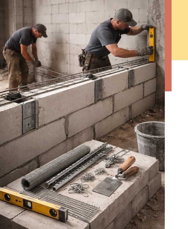 Армирование кладки перегородок в Искитиме от 764 руб. под ключ | ОТДЕЛОЧНИК-Скм