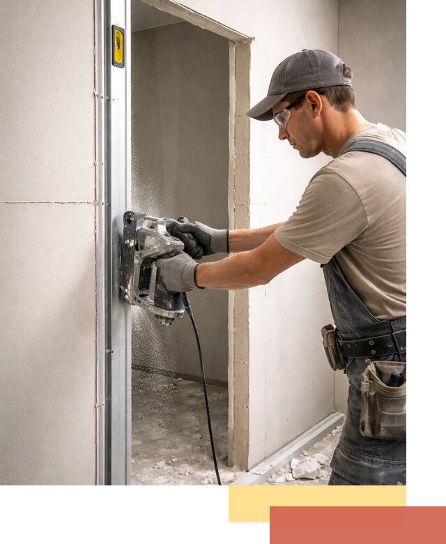 Устройство дверного проема в перегородке в Искитиме