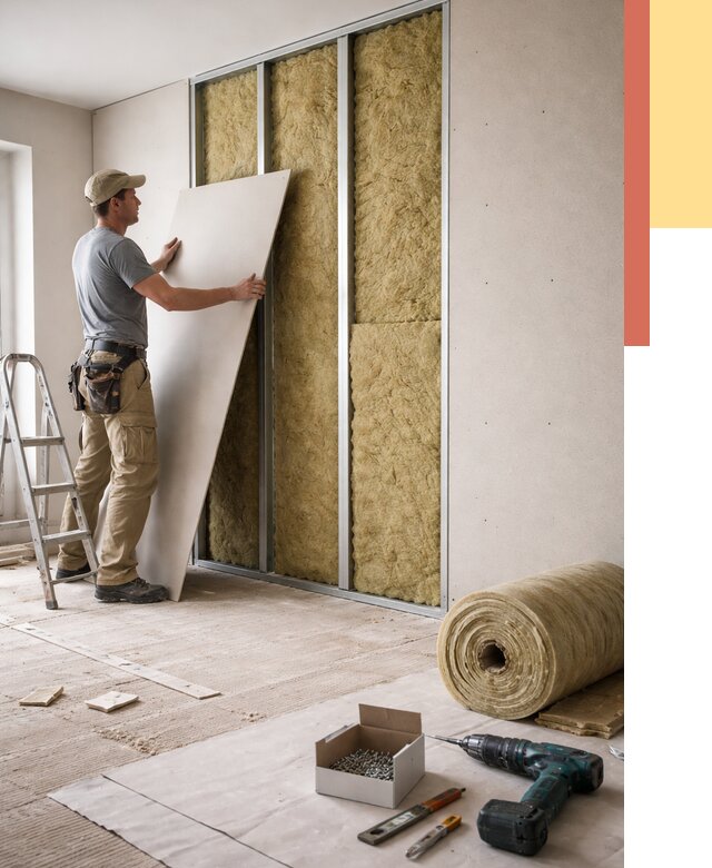 Перегородка из гипсокартона с шумоизоляцией в Искитиме от 3180 руб. | ОТДЕЛОЧНИК-Скм