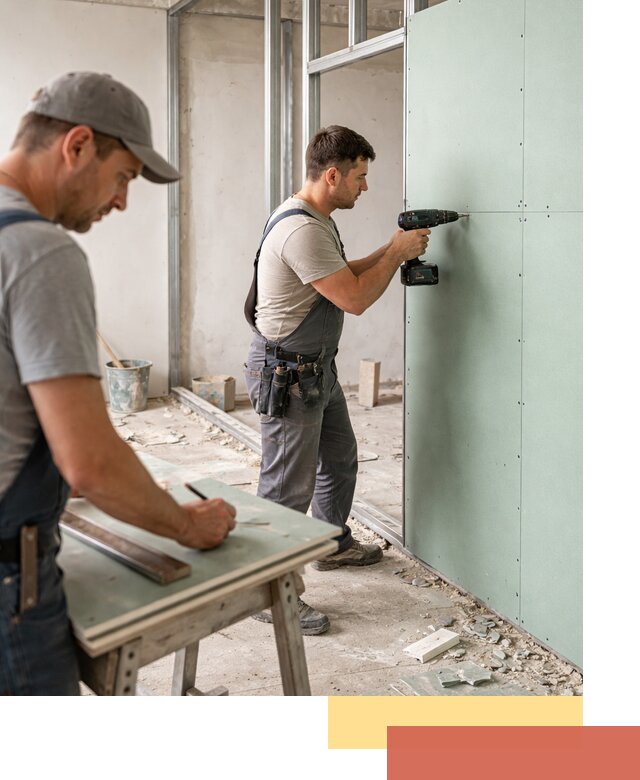 Перегородки из влагостойкого гипсокартона под ключ в Искитиме