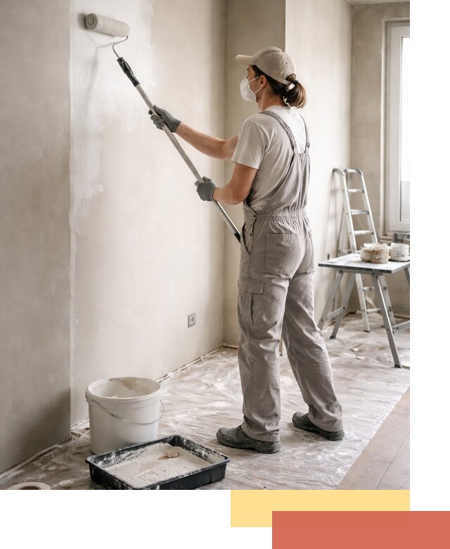 Покраска перегородок из гипсокартона в Искитиме качественно и недорого