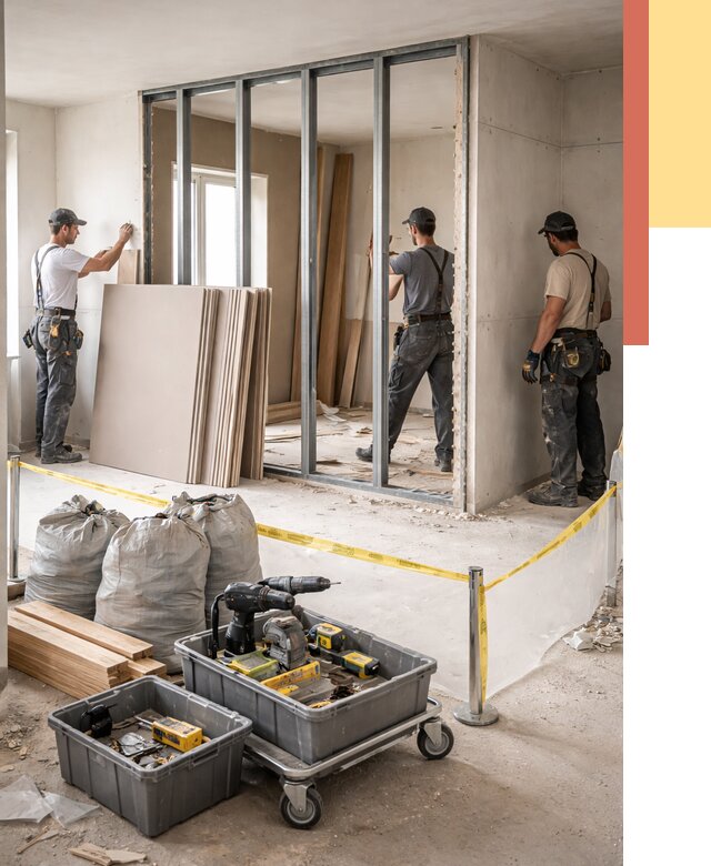 Перенос гипсокартонной перегородки в Искитиме под ключ от 4586 руб. | Демонтаж и монтаж – ОТДЕЛОЧНИК-Скм