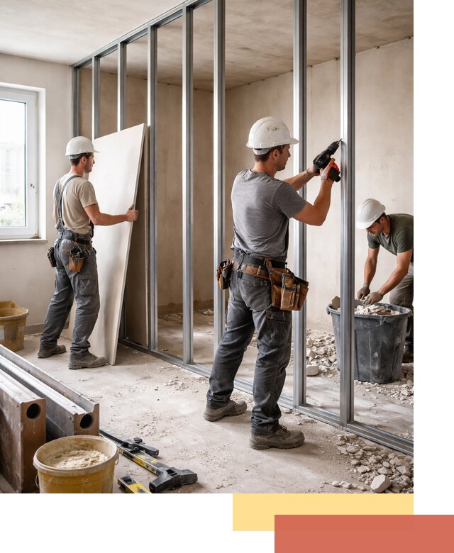 Перенос гипсокартонной перегородки в Искитиме профессионально и быстро