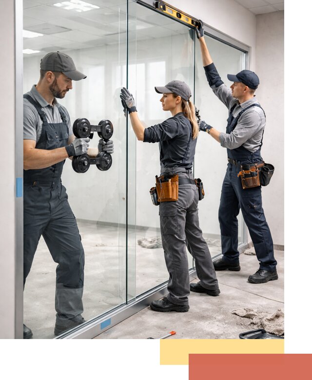 Профессиональный монтаж стеклянных перегородок в Искитиме